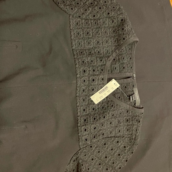 J Crew SZ 6 black fitted lace detailed bodice with A line skirt back zip NWT - Picture 4 of 8